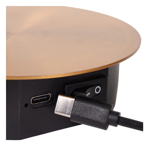 Lucide JOLIJN - Lampe de chevet / Applique mural Rechargeable - Batterie/Piles - Ø 10,2 cm - LED - 1x2W 3000K - Magnétique - Or Mat / Laiton - détail 1